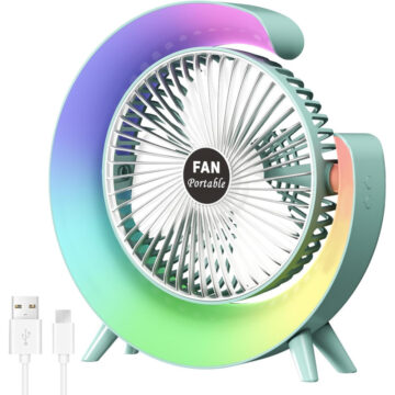 Alternative view of Ventilador Portatil Recargable Por USB Con Luces RGB 3