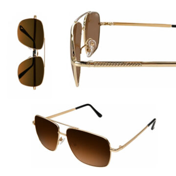 Anteojos Gafas De Sol Modelo Aviador Cristales Rectos Unisex - Imagen 2