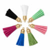 Borlas Con Flecos De Gamuza Capuchon Dorado Color Surtido Llavero