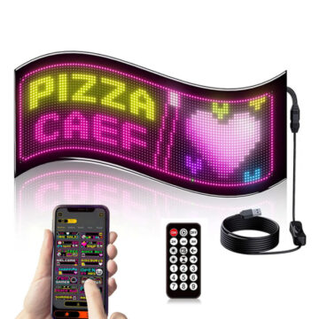 Cartel LED Flexible Con Aplicacion Pixel Graph 20x90cm