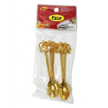 Cucharas Doradas x6 Para Postres Y Catering Diseños Varios