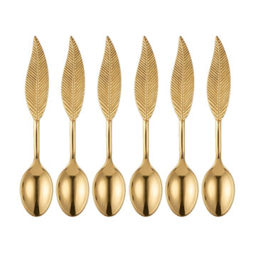 Cucharas Doradas x6 Para Postres Y Catering Diseños Varios - Imagen 5