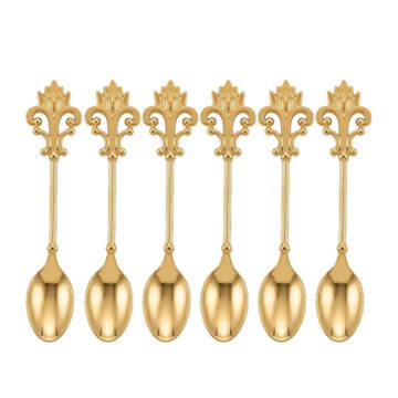 Cucharas Doradas x6 Para Postres Y Catering Diseños Varios - Imagen 7
