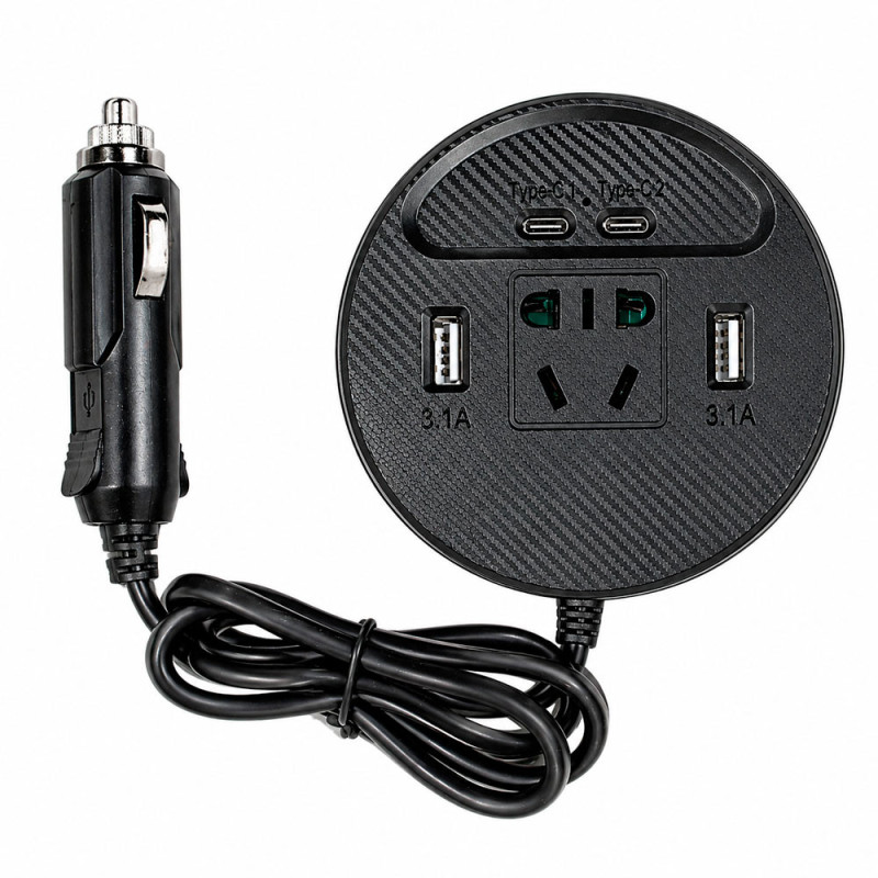 Inversor Auto 150w 12v/24v a 220v + USB + Tipo C