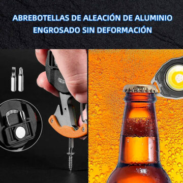 Linterna LED Multifunción Recargable USB Tipo C Llavero 6 Modos Imán Destornillador Silbato Emergencia - Imagen 2