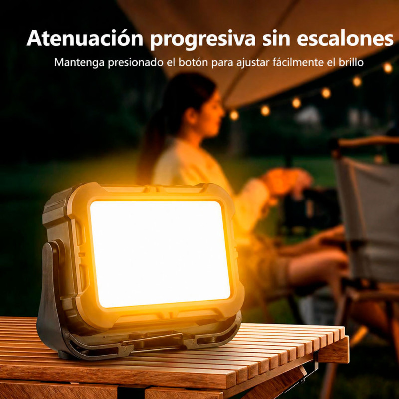 Luz LED Multifuncional Recargable Solar USB Cob Alta Potencia + Luz Roja Emergencia - Imagen 2