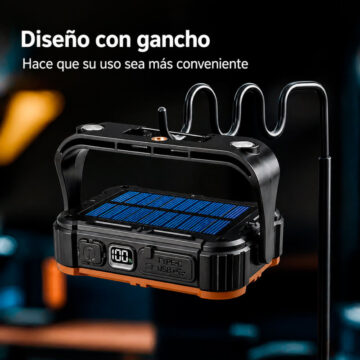 Luz LED Multifuncional Recargable Solar USB Cob Alta Potencia + Luz Roja Emergencia - Imagen 4
