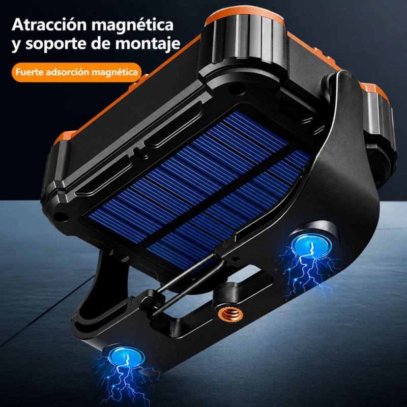 Luz LED Multifuncional Recargable Solar USB Cob Alta Potencia + Luz Roja Emergencia - Imagen 5