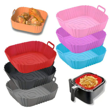 Molde Bandeja De Silicona Cuadrada 16cm Para Freidora Airfryer