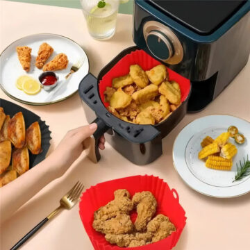 Molde Bandeja De Silicona Cuadrada 16cm Para Freidora Airfryer - Imagen 2