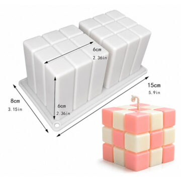 Molde De Silicona 2 Cubos De Rubik Para Velas Jabones Y Resina - Imagen 3