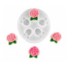 Molde De Silicona 5 Rosas Para Porcelana Fria Yeso Y Resina