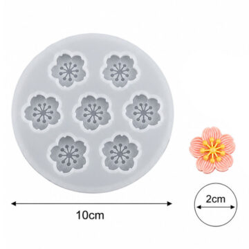 Molde De Silicona 7 Flores De Cerezo Para Porcelana Fria Y Resina - Imagen 3
