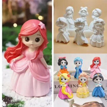Molde De Silicona Muñeca Princesa Para Yeso Resina O Velas Ariel - Imagen 9