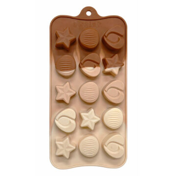 Molde De Silicona Corazon Estrella Bombon 15 Cavidades Bombones Chocolate
