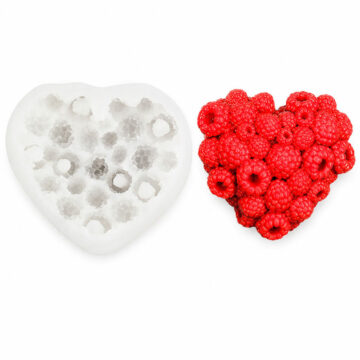 Molde De Silicona Corazón Frambuesa 3D Para Resina, Velas y Repostería