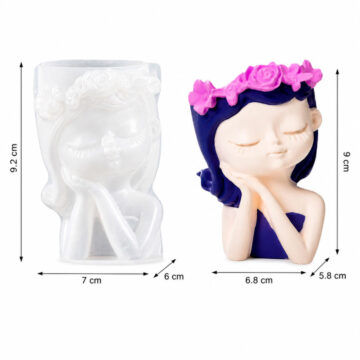 Molde De Silicona Figura Niña Decorativa Para Velas Yeso Resina - Imagen 3