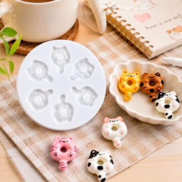 Molde De Silicona Gatitos Kawaii Mini Dona Para Resina, Yeso Y Velas - Imagen 2