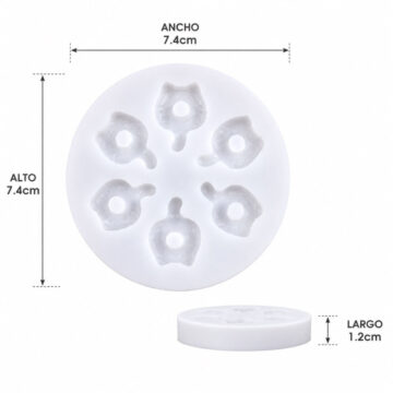 Molde De Silicona Gatitos Kawaii Mini Dona Para Resina, Yeso Y Velas - Imagen 3