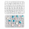 Molde De Silicona Letras Números Y Botones Para Resina Yeso Velas