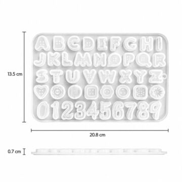 Molde De Silicona Letras Números Y Botones Para Resina Yeso Velas - Imagen 3