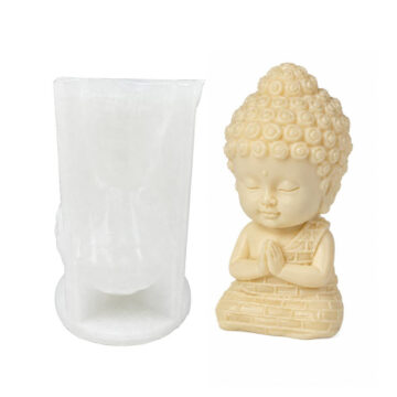 Molde De Silicona Mini Buda Para Yeso Cemento O Resina Epoxi - Imagen 6