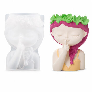 Molde de Silicona Muñeca Floral Silencio 3D para Velas, Yeso y Resina