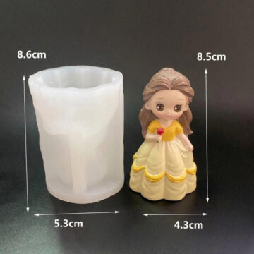 Molde De Silicona Muñeca Princesa Para Yeso Resina O Velas Rapunzel - Imagen 3