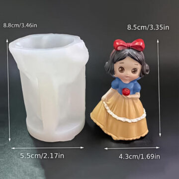 Molde De Silicona Muñeca Princesa Para Yeso Resina O Velas Blanca Nieves - Imagen 3