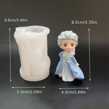Molde De Silicona Muñeca Princesa Para Yeso Resina O Velas Elsa - Imagen 3