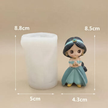Molde De Silicona Muñeca Princesa Para Yeso Resina O Velas Jasmine - Imagen 3