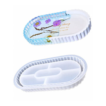 Molde De Silicona Para Bandeja Ovalada Resina Epoxi Yeso Porcelana Resina