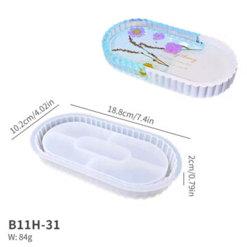 Molde De Silicona Para Bandeja Ovalada Resina Epoxi Yeso Porcelana Resina - Imagen 5