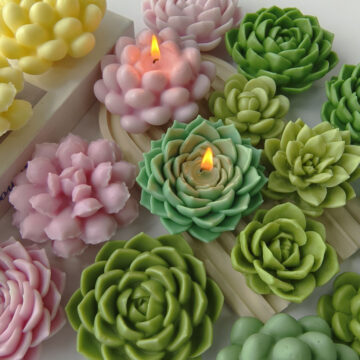Molde De Silicona Para Manualidades Flor Suculenta Velas Jabones - Imagen 4