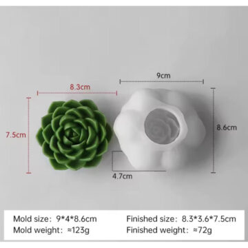 Molde De Silicona Para Manualidades Flor Suculenta Velas Jabones - Imagen 5