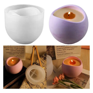 Molde De Silicona Para Manualidades Portavelas Elegante Resina Yeso - Imagen 4