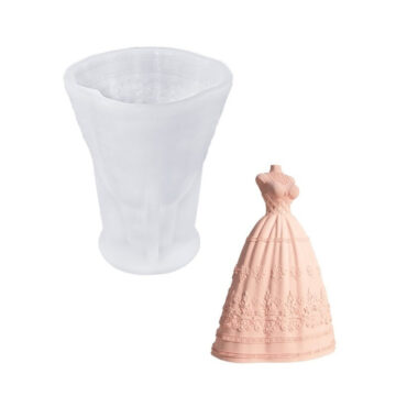 Molde De Silicona Para Manualidades Resina Yeso Vestido Con Detalles - Imagen 7