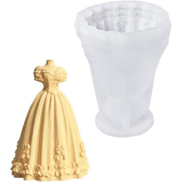 Molde De Silicona Para Manualidades Resina Yeso Vestido Con Volados
