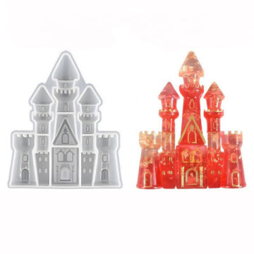 Molde De Silicona Castillo Para Resina Cera Jabon