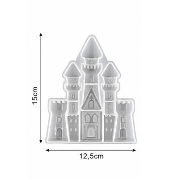 Molde De Silicona Castillo Para Resina Cera Jabon - Imagen 6