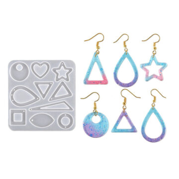 Molde De Silicona Para Resina Epoxi Aritos Estrella Corazon Figuras Geometricas - Imagen 4