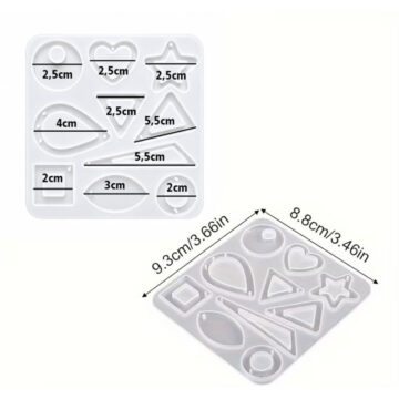 Molde De Silicona Para Resina Epoxi Aritos Estrella Corazon Figuras Geometricas - Imagen 5