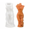 Molde De Silicona Para Resina Epoxi Velas Yeso O Cemento Torso Femenino Rosas