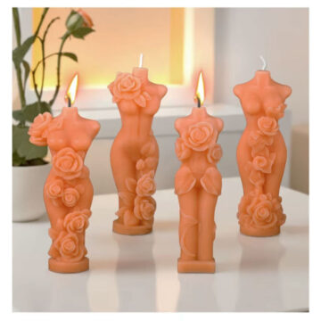 Molde De Silicona Para Resina Epoxi Velas Yeso O Cemento Torso Femenino Rosas - Imagen 6