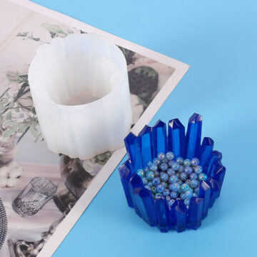 Molde De Silicona Para Resina Porta Velas De Cuarzo Cristales - Imagen 4