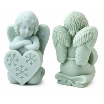 Molde De Silicona Para Resina Y Velas Angel Con Corazon - Imagen 4