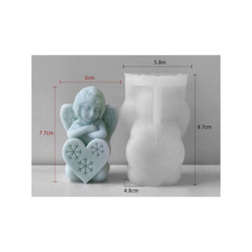 Molde De Silicona Para Resina Y Velas Angel Con Corazon - Imagen 6