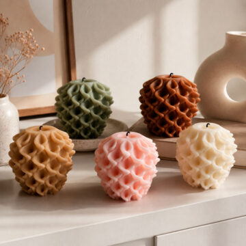 Molde De Silicona Para Velas Decorativas Diseño Ondulado 3D Resina Yeso - Imagen 4