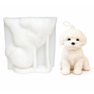 Molde De Silicona Para Velas Yeso Resina Perrito Caniche