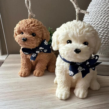 Molde De Silicona Para Velas Yeso Resina Perrito Caniche - Imagen 4